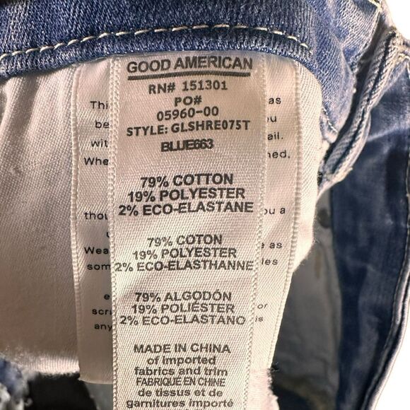 Good American Good Legs Crop Chewed Hem Denim Jeans Size 6 / 28 - Picture 4 of 9